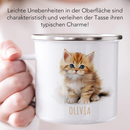 Emaille Tasse Tiere personalisiert