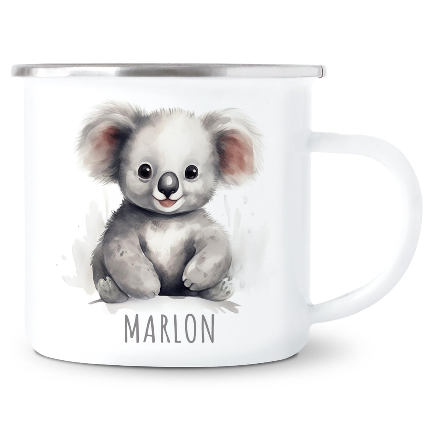 Emaille Tasse Tiere personalisiert
