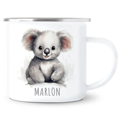 Emaille Tasse Tiere personalisiert