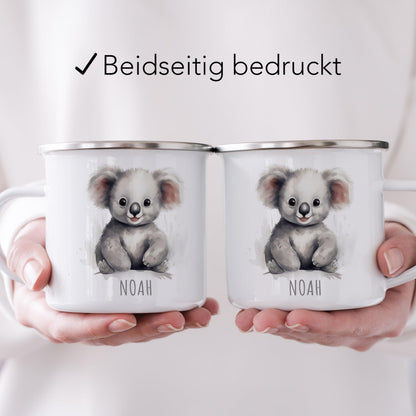 Emaille Tasse Tiere personalisiert