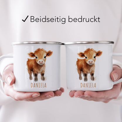 Emaille Tasse Tiere personalisiert