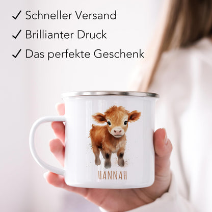 Emaille Tasse Tiere personalisiert