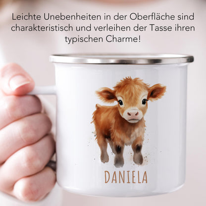 Emaille Tasse Tiere personalisiert