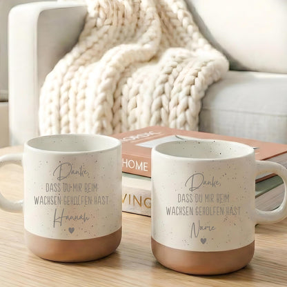Steingut Tasse personalisiert mit Text Gravur Kaffeebecher selbst gestalten Geschenk Teetasse Kaffeetasse