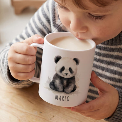 Bruchsichere Kindertasse leichte Kunststoff Tasse mit Henkel für Kindergarten, Panda