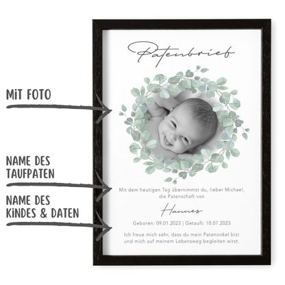 Patenbrief Taufpaten Patenurkunde Foto Geschenk