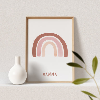 Regenbogen Poster Mädchen Rainbow Name Personalisierbar Kinderzimmer Babyzimmer Geburtsposter Geburtstagsgeschenk Kinderposter Geburtstag