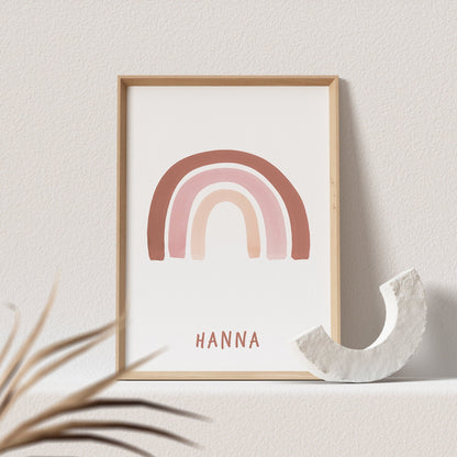 Regenbogen Poster Mädchen Rainbow Name Personalisierbar Kinderzimmer Babyzimmer Geburtsposter Geburtstagsgeschenk Kinderposter Geburtstag
