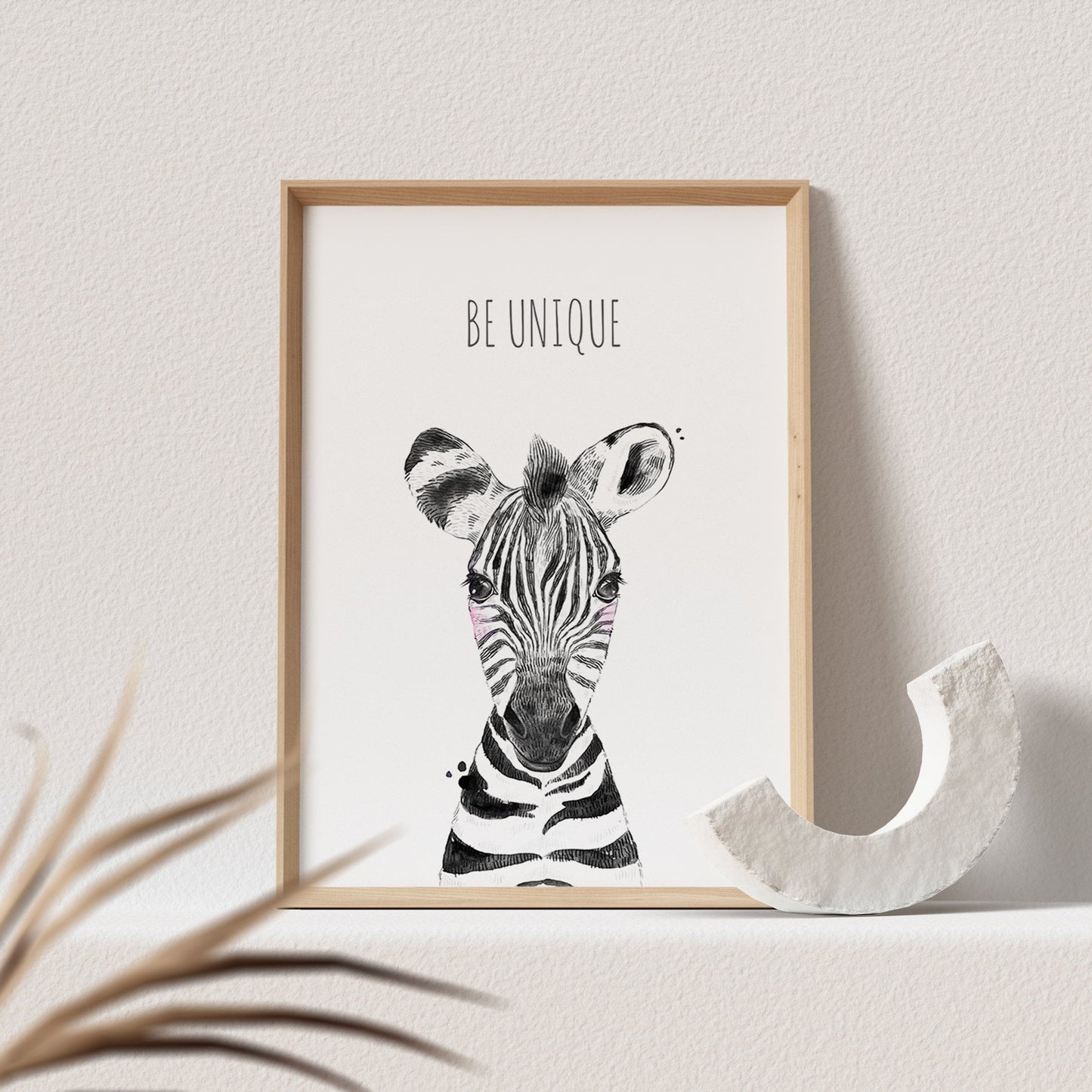 Kinderzimmer Poster Zebra Baby Tiere Safari Animals Babyzimmer Personalisierbarer Text