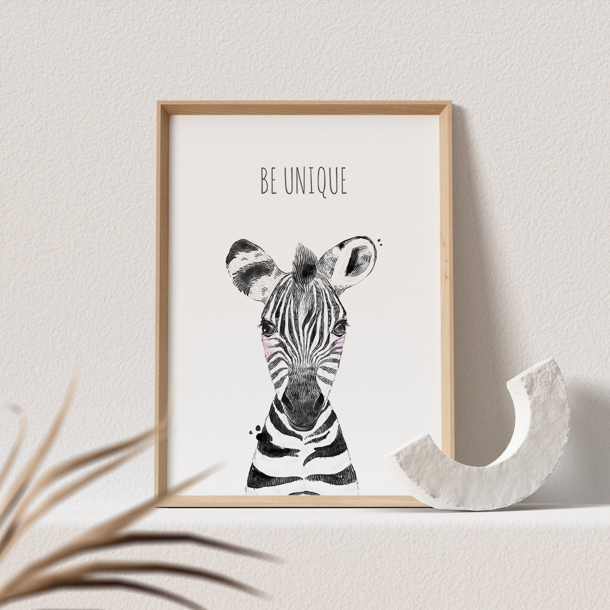 Kinderzimmer Poster Zebra Baby Tiere Safari Animals Babyzimmer Personalisierbarer Text