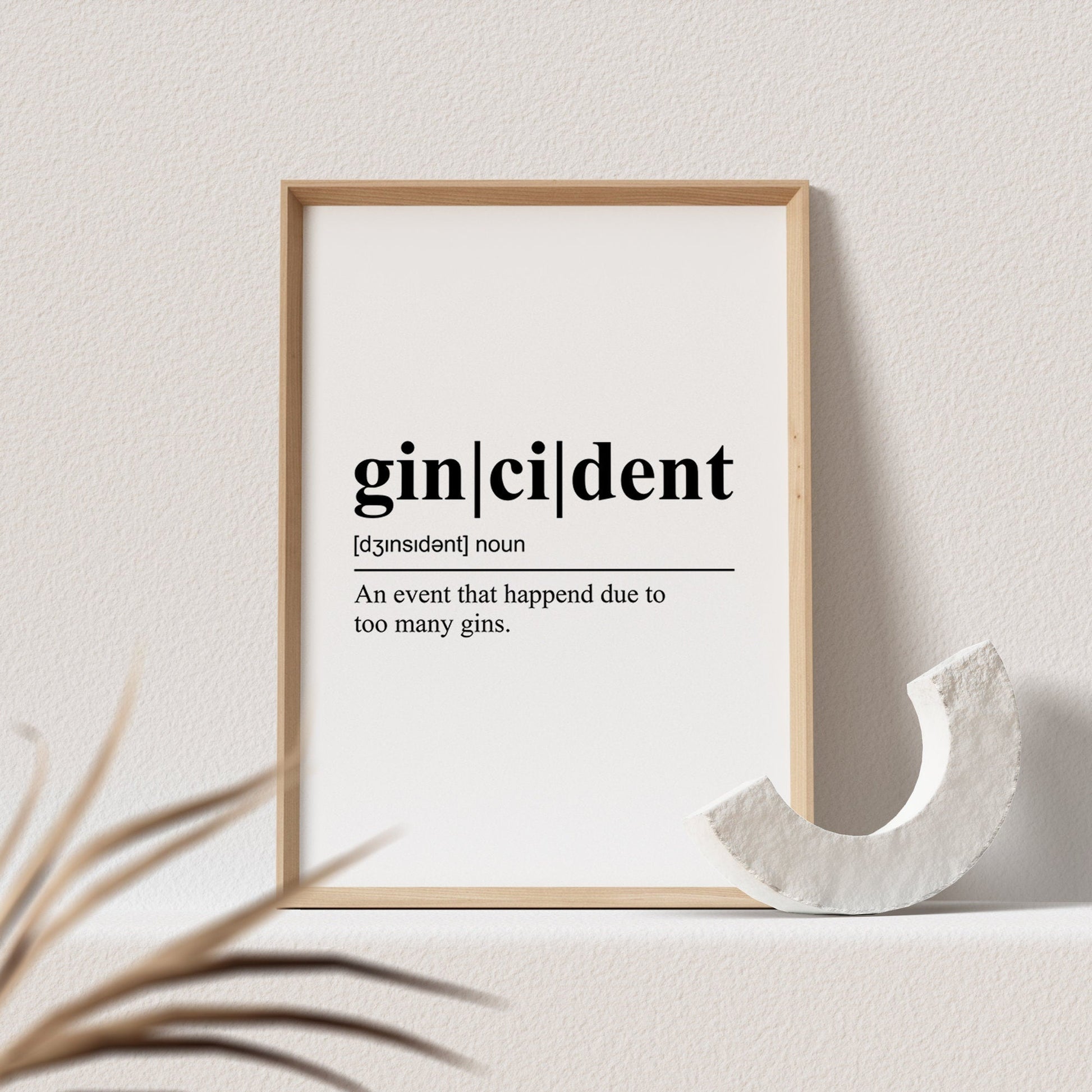 Gin Poster Gincident Definition Geschenk Küchenbild Küchenposter