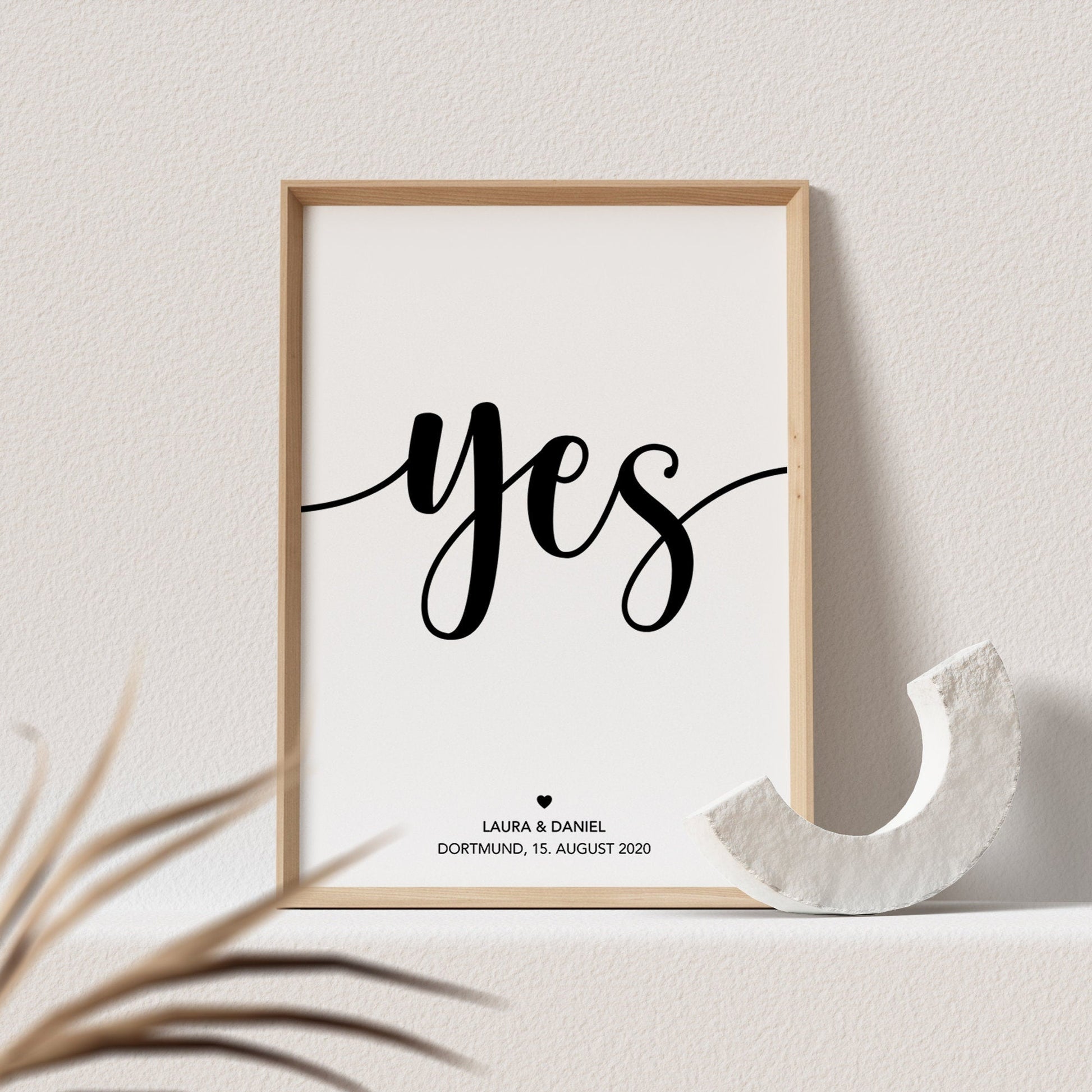 Yes Poster Hochzeitsposter Personalisiert Namen Hochzeitstag Hochzeitsgeschenk