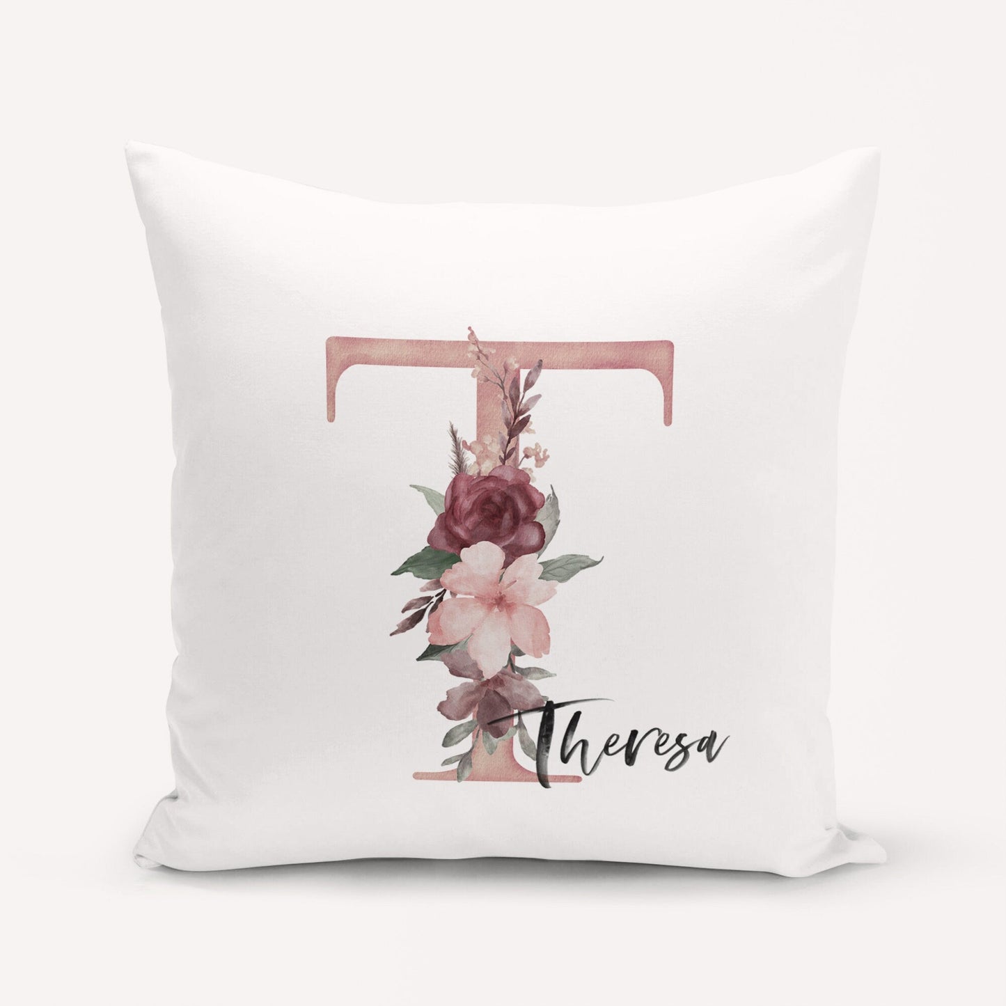 Kissen Personalisiert Buchstabe Blumen Geschenk