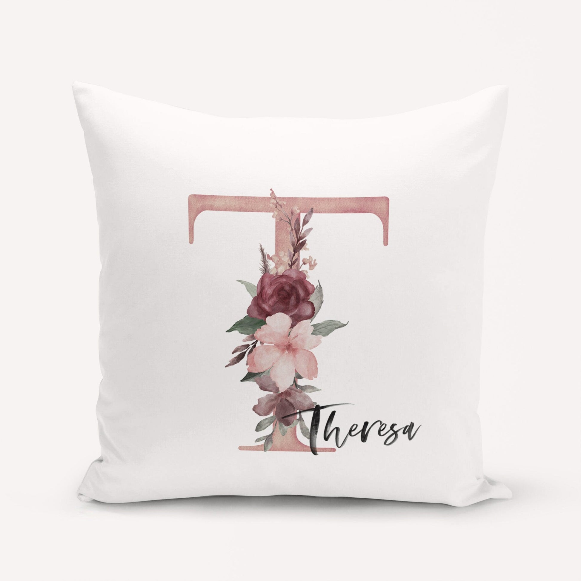 Kissen Personalisiert Buchstabe Blumen Geschenk