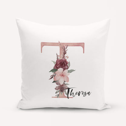 Kissen Personalisiert Buchstabe Blumen Geschenk