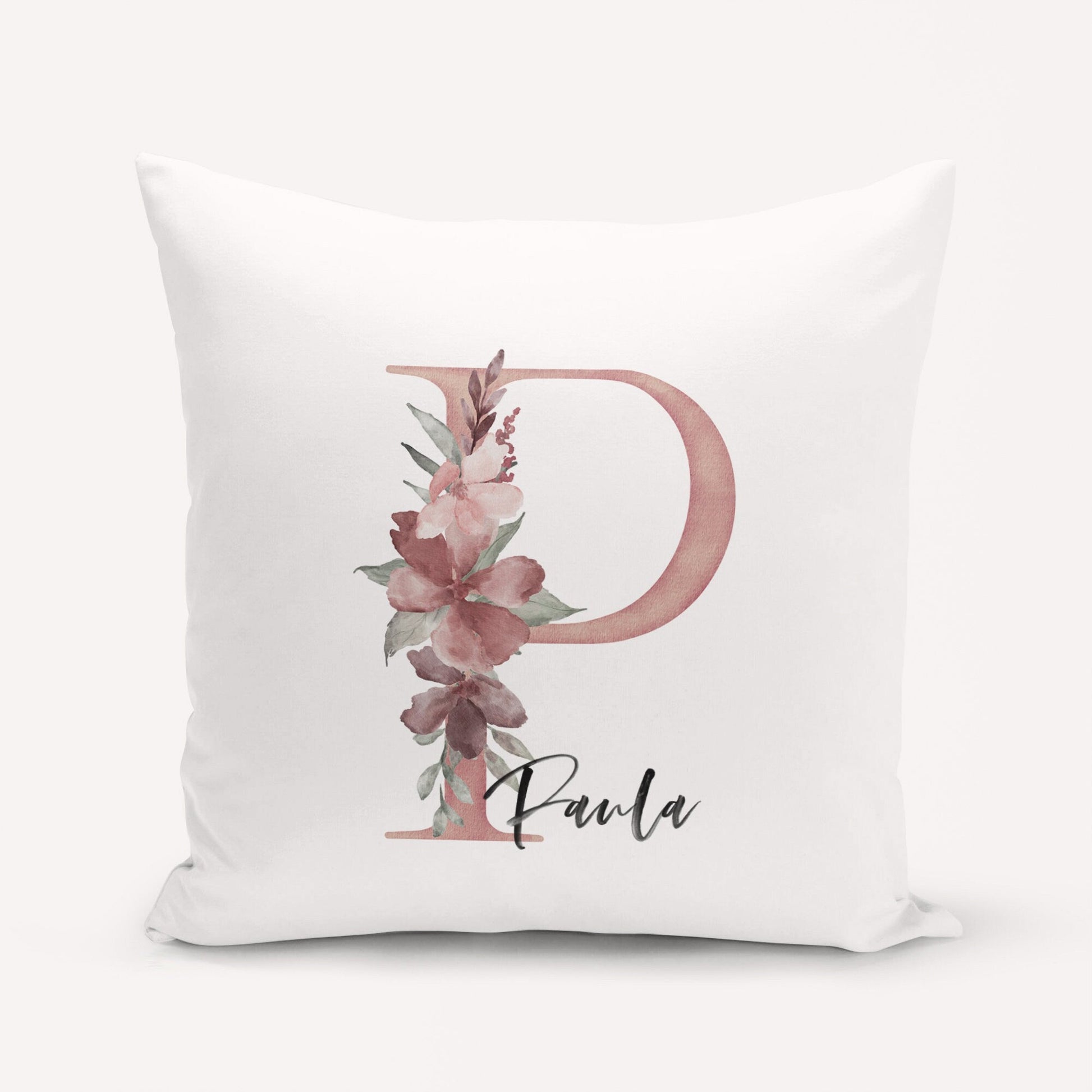 Kissen Personalisiert Buchstabe Blumen Geschenk