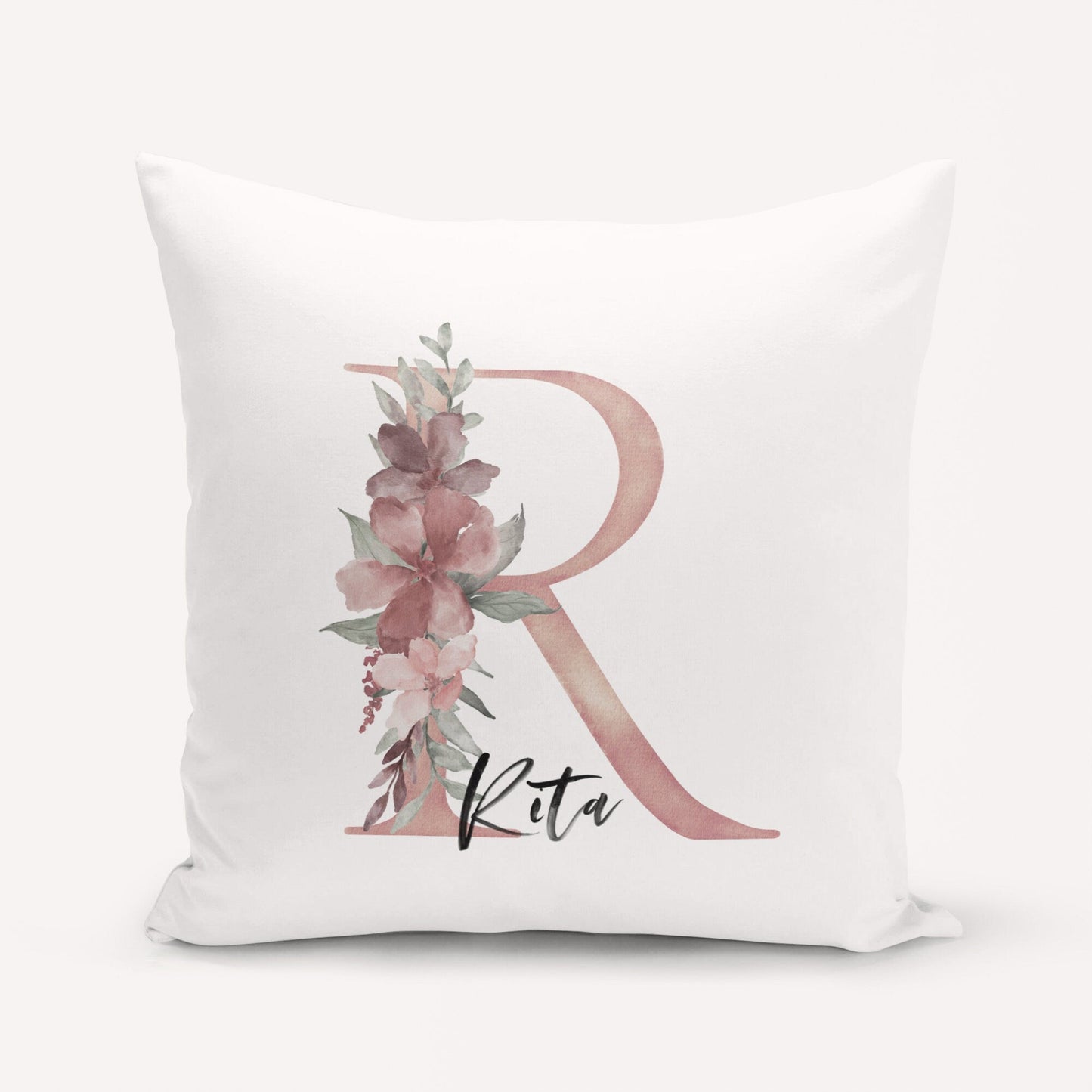 Kissen Personalisiert Buchstabe Blumen Geschenk