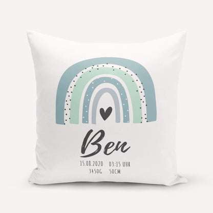 Geburtskissen Kissen Personalisiert Regenbogen Namenskissen Junge Mädchen Baby Party Geschenk