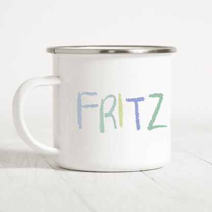 Emaille Tasse Kinder Personalisiert Buchstabe Wachsmalstift Becher