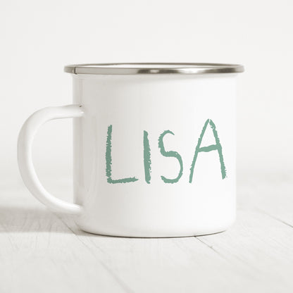 Emaille Tasse Kinder Personalisiert Buchstabe Wachsmalstift Becher