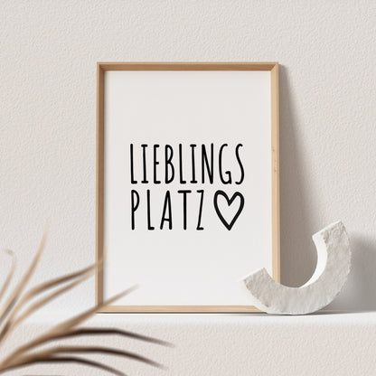 Lieblingsplatz Poster Spruch Herz Einzug Geschenk