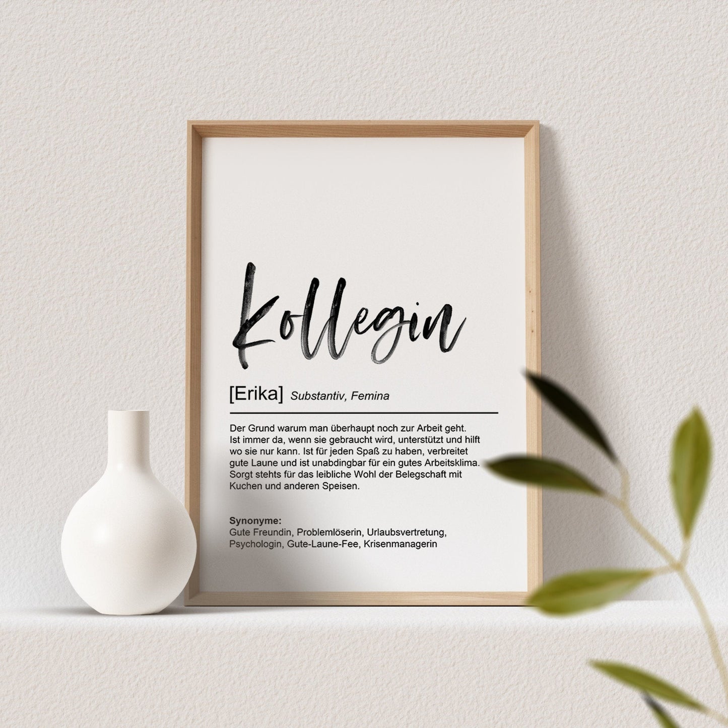 Kollegin Definition Poster Personalisiert Büro Jubiläum Arbeit Abschiedsgeschenk Arbeitskollegin