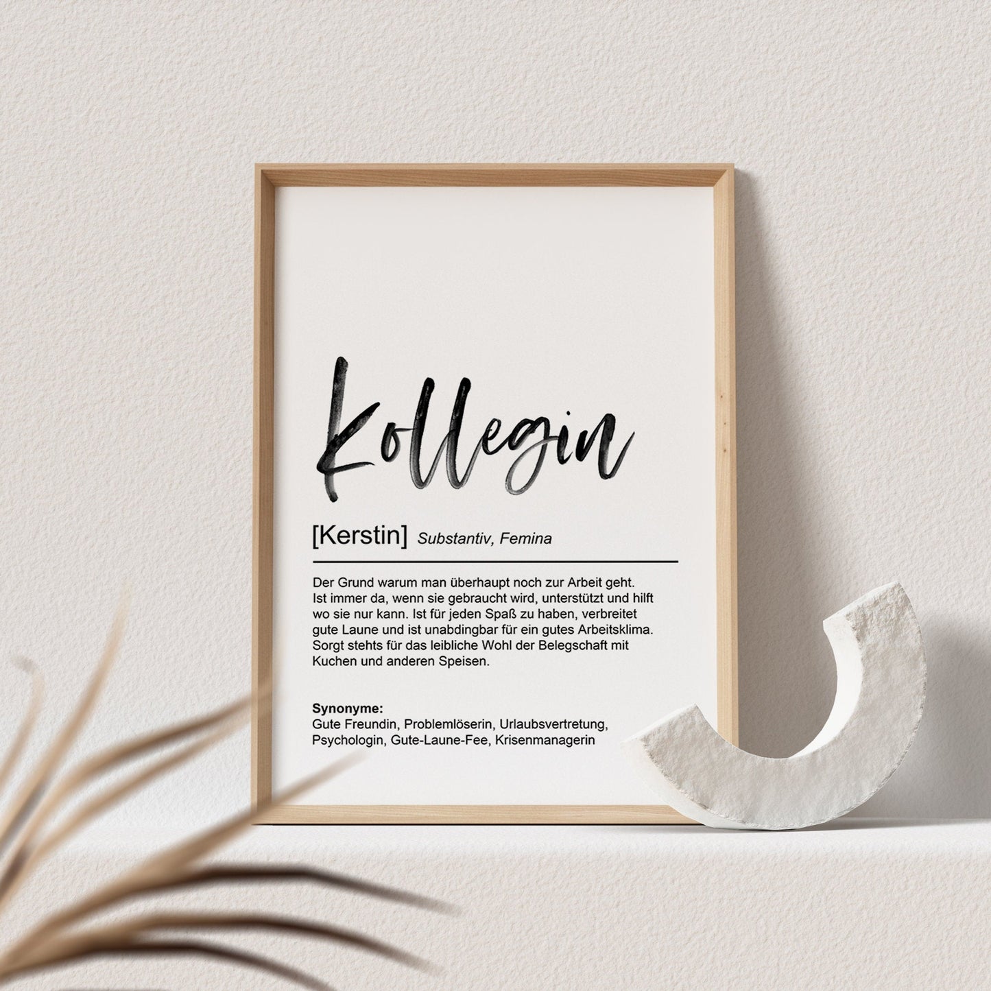 Kollegin Definition Poster Personalisiert Büro Jubiläum Arbeit Abschiedsgeschenk Arbeitskollegin