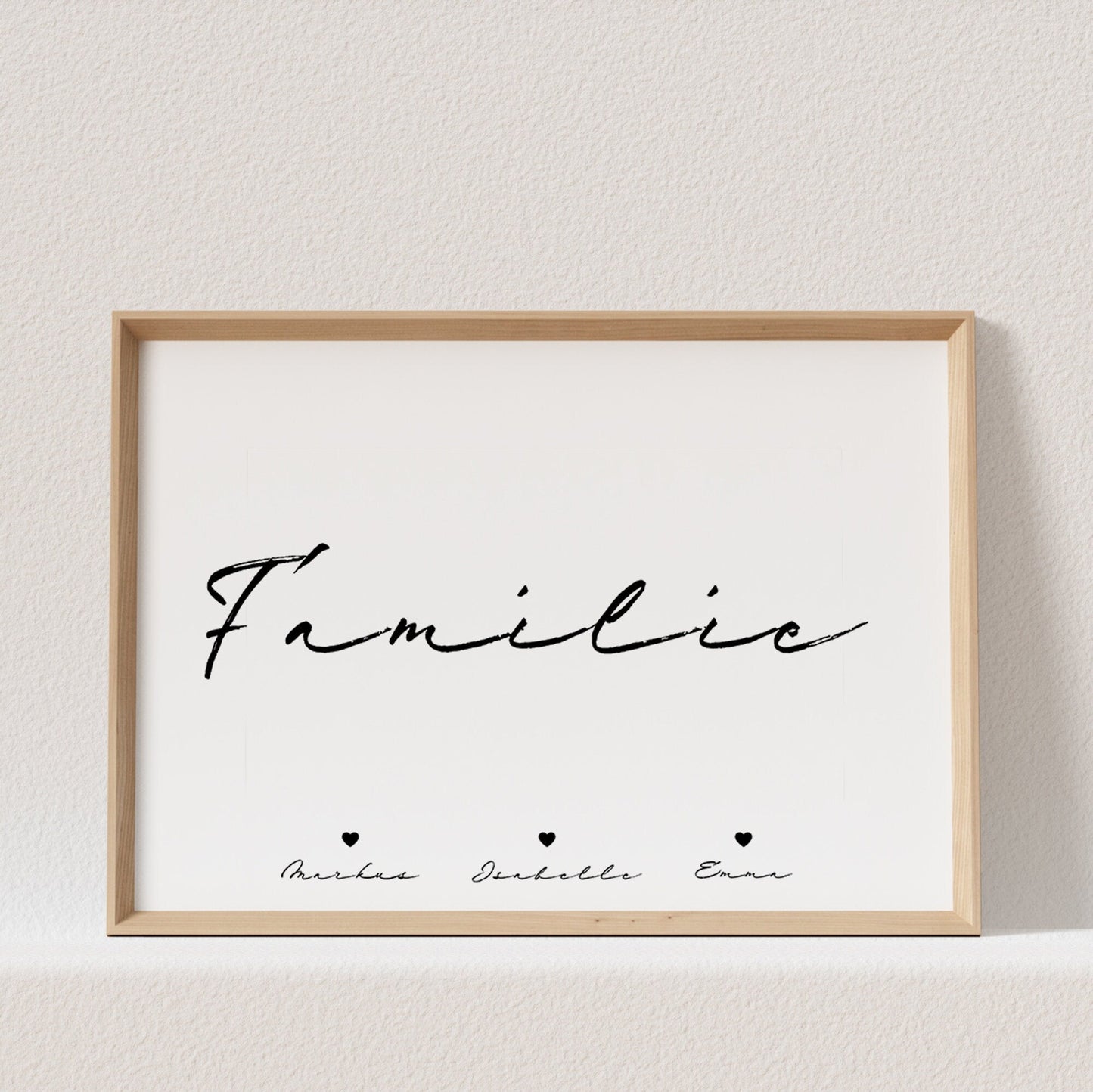 Familie Poster Personalisiert Familienposter Herzen Querformat