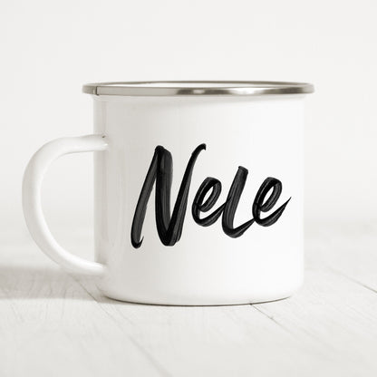 Emaille Tasse Personalisiert Name Namensgeschenk Becher