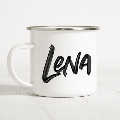 Emaille Tasse Personalisiert Name Namensgeschenk Becher