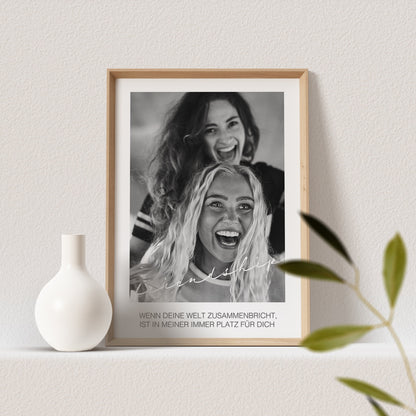Beste Freundin Geschenk Personalisiertes Poster mit Botschaft Spruch Freundschaft