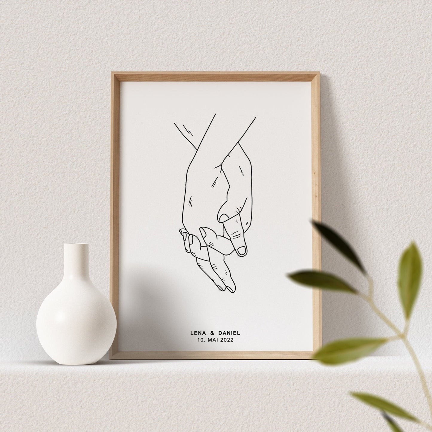 Hand In Hand Poster Hände Bild Personalisierbar Hochzeitstag Hochzeitsposter Hochzeitsgeschenk