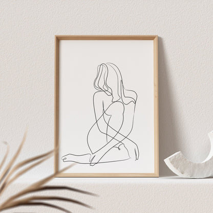 Line Art Poster Frau Erotisch Sinnlich Print Bild Wanddeko Minimalistisch