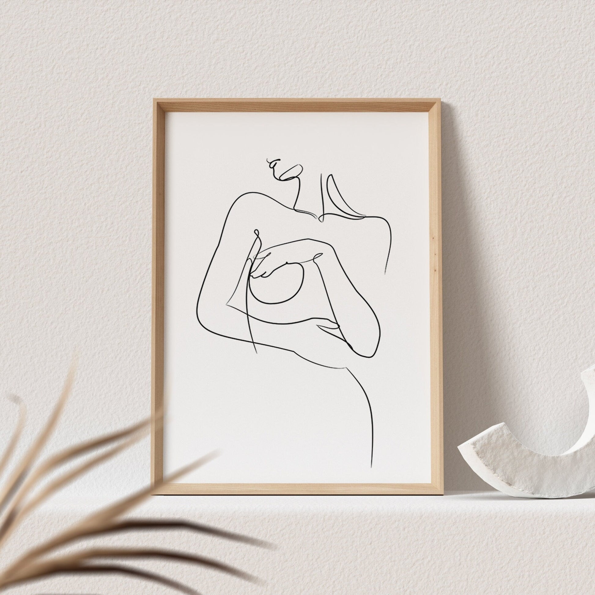 Line Art Poster Frau Erotisch Sinnlich Print Bild Wanddeko Minimalistisch