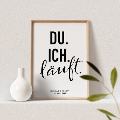 Du Ich Läuft Poster Personalisierbar Hochzeitstag Hochzeitsposter Hochzeitsgeschenk