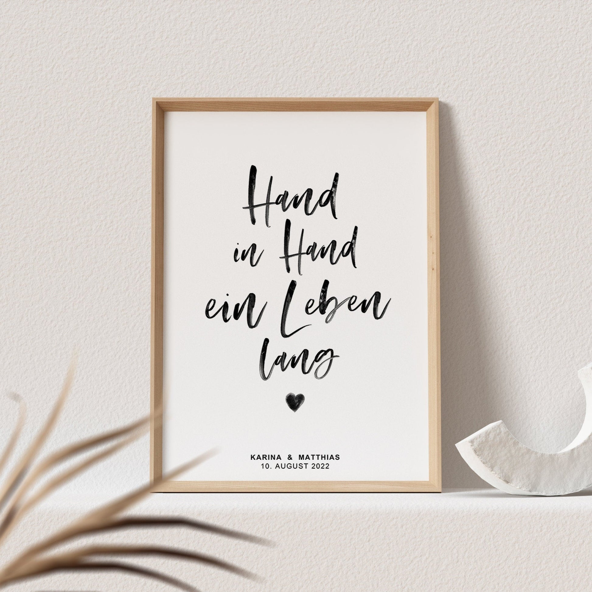Hand In Hand Ein Leben Lang Poster Personalisierbar Hochzeitstag Hochzeitsposter Hochzeitsgeschenk