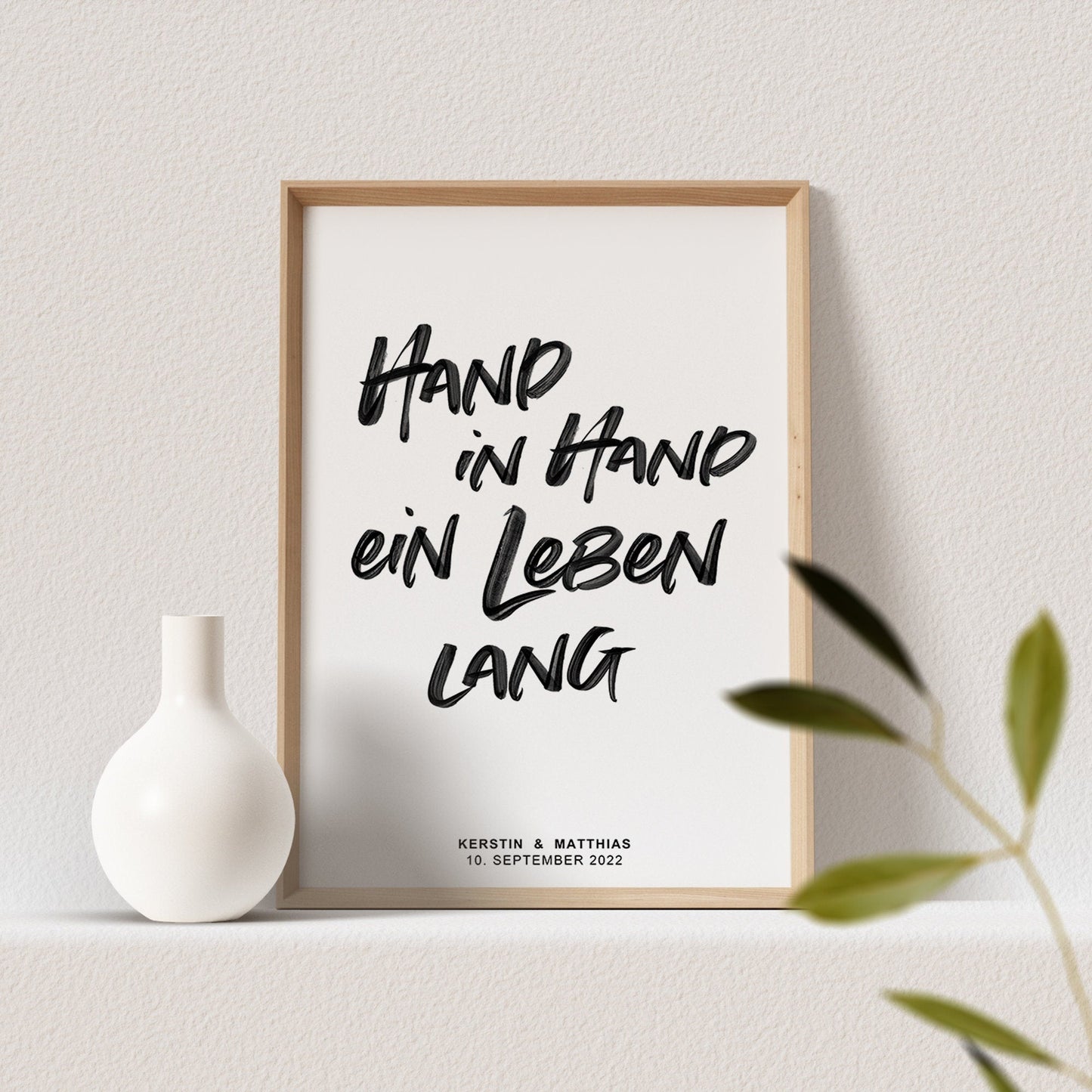 Hand In Hand Ein Leben Lang Poster Personalisierbar Hochzeitstag Hochzeitsposter Hochzeitsgeschenk