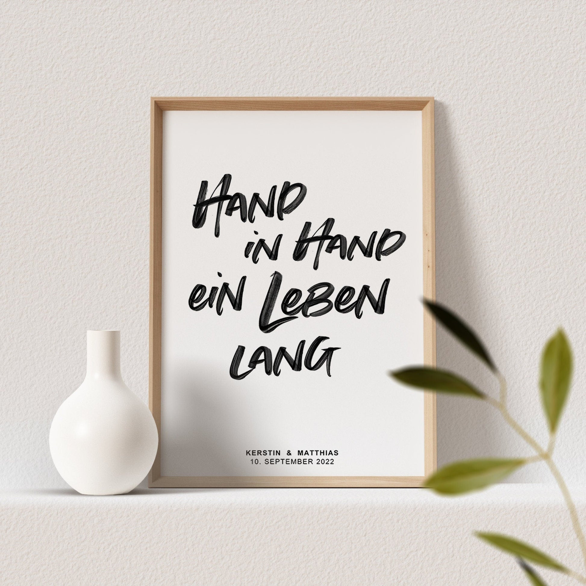 Hand In Hand Ein Leben Lang Poster Personalisierbar Hochzeitstag Hochzeitsposter Hochzeitsgeschenk