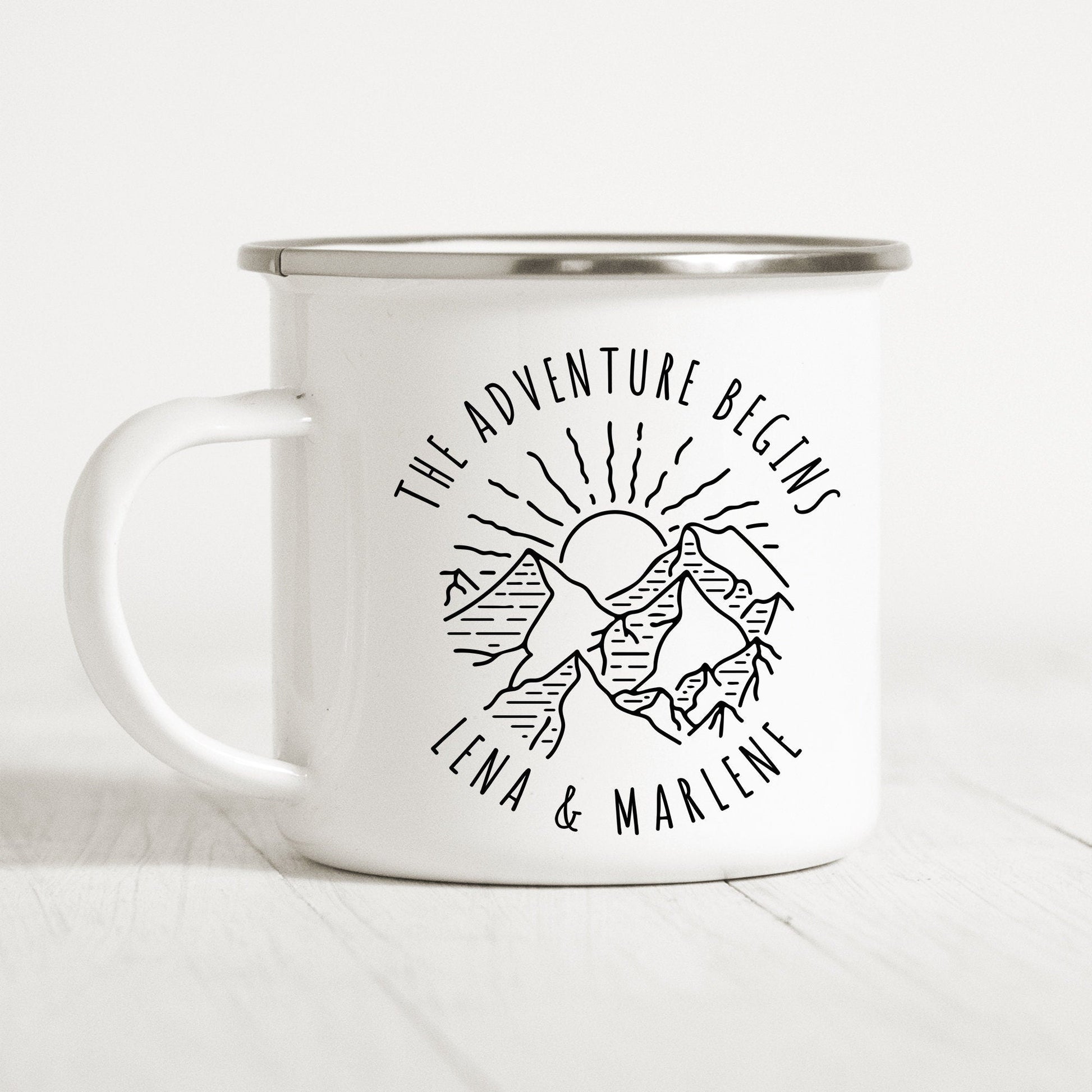 Emaille Tasse Camping Personalisiert Campingbecher Metalltasse Zelten Campen Wohnmobil Camping Geschenk