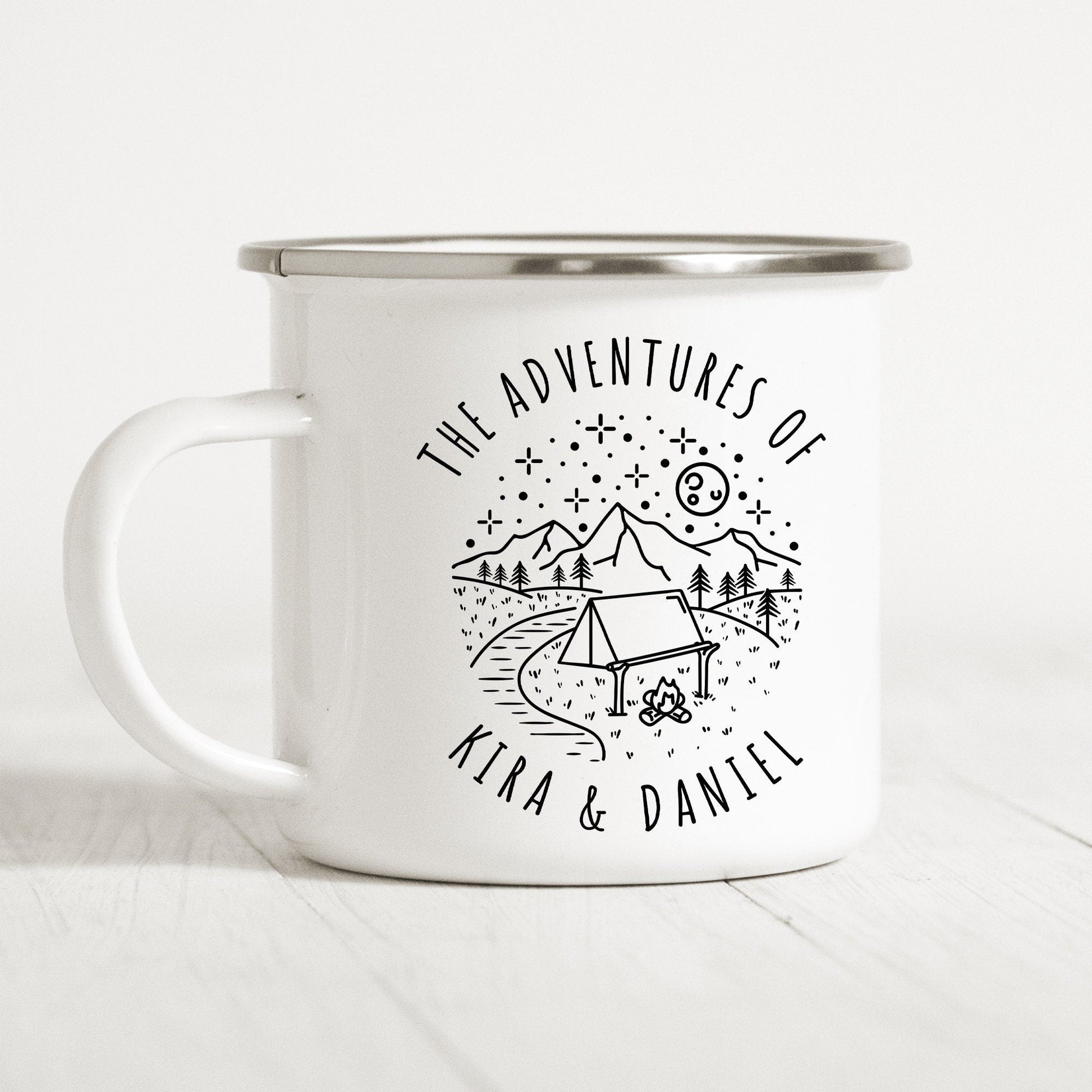 Emaille Tasse Camping Personalisiert Campingbecher Metalltasse Zelten Campen Wohnmobil Camping Geschenk