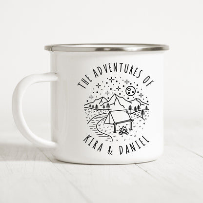 Emaille Tasse Camping Personalisiert Campingbecher Metalltasse Zelten Campen Wohnmobil Camping Geschenk