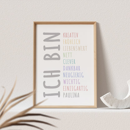 Affirmationsposter Kinder Affirmation Poster Personalisiert Positives Denken Kinderzimmer Bild