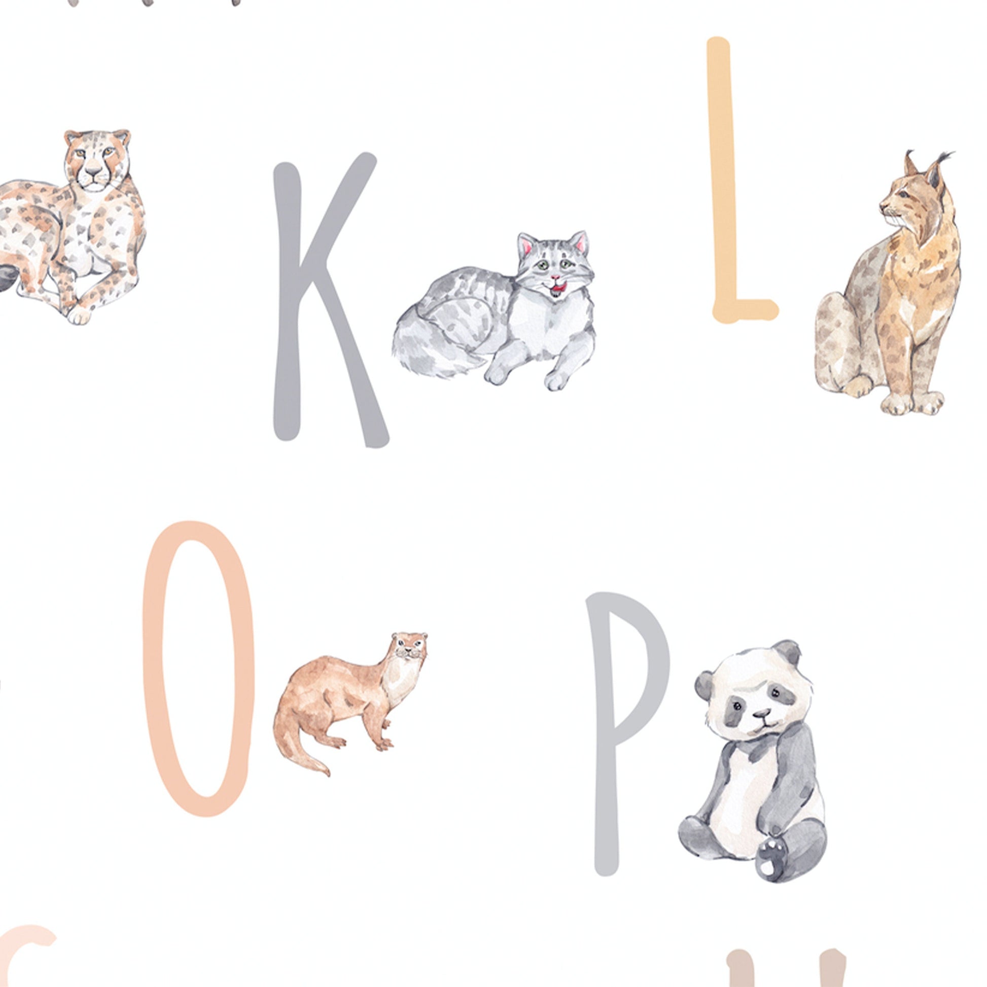 ABC Poster Tieralphabet Alphabet Tiere Print Bild Kinderzimmer Lernposter Geburtstagsgeschenk