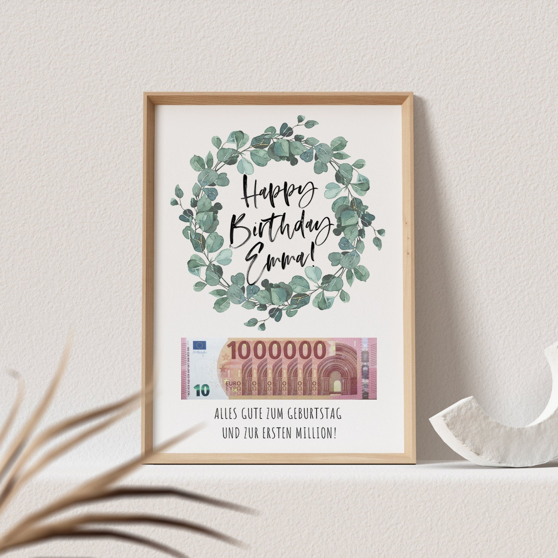 Geldgeschenk Geburtstag Poster Geburtstagsposter Personalisierbar Erste Million Geburtstagsgeschenk Personalisiert