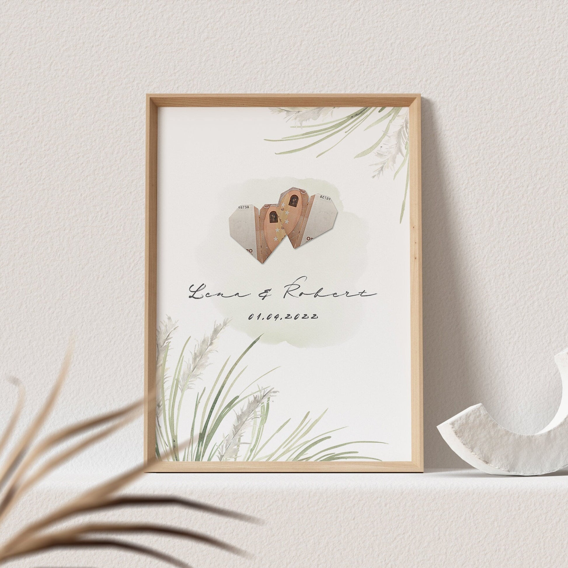 Geldgeschenk Hochzeit Poster Auto Just Married Personalisierbar Hochzeitsposter Hochzeitsgeschenk