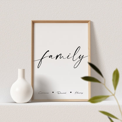 Family Poster Personalisiert Familienposter Familie Bild Hochformat Querformat Geschenk