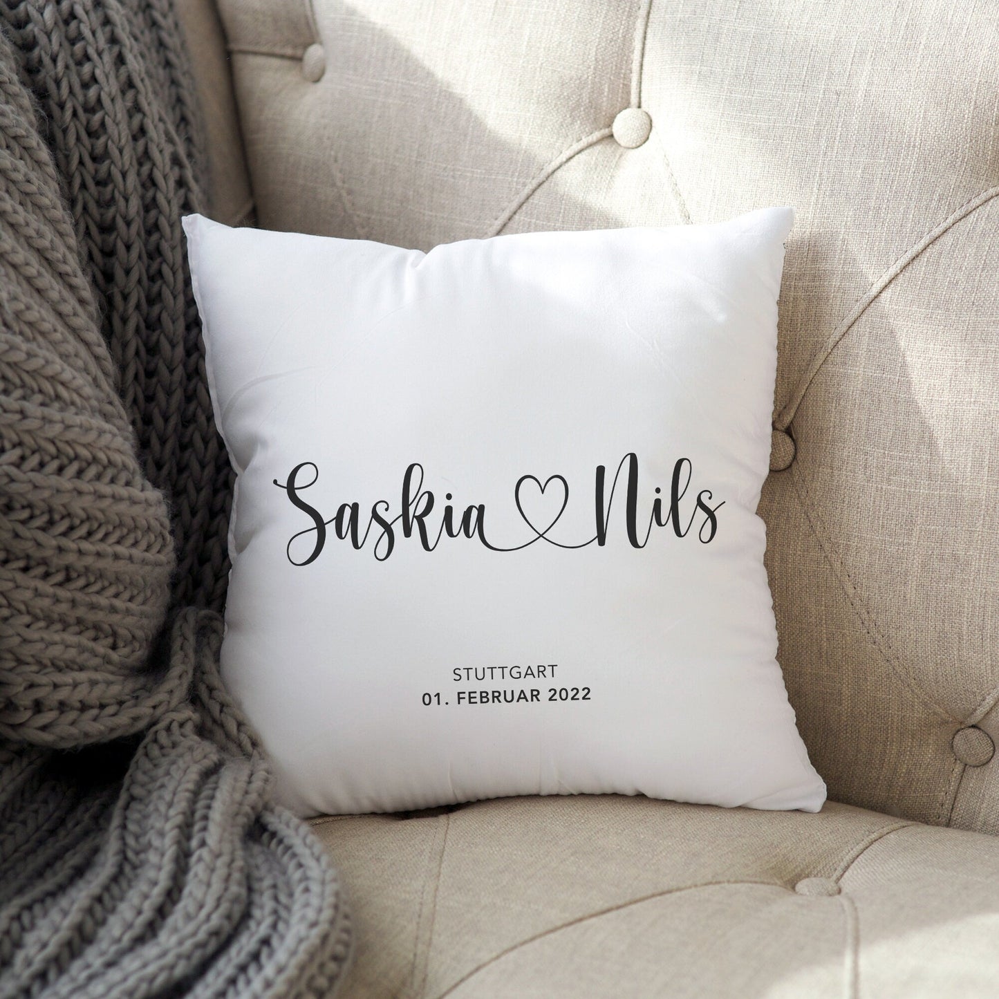 Hochzeitskissen Personalisiert Kissen Liebeskissen Liebe Geschenk Hochzeitstag Jahrestag Hochzeitsgeschenk