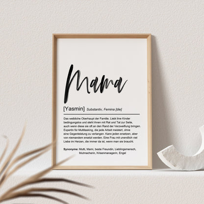 Mama Definition Poster Personalisiert Mutter Namen Mama Geschenk Muttertagsgeschenk