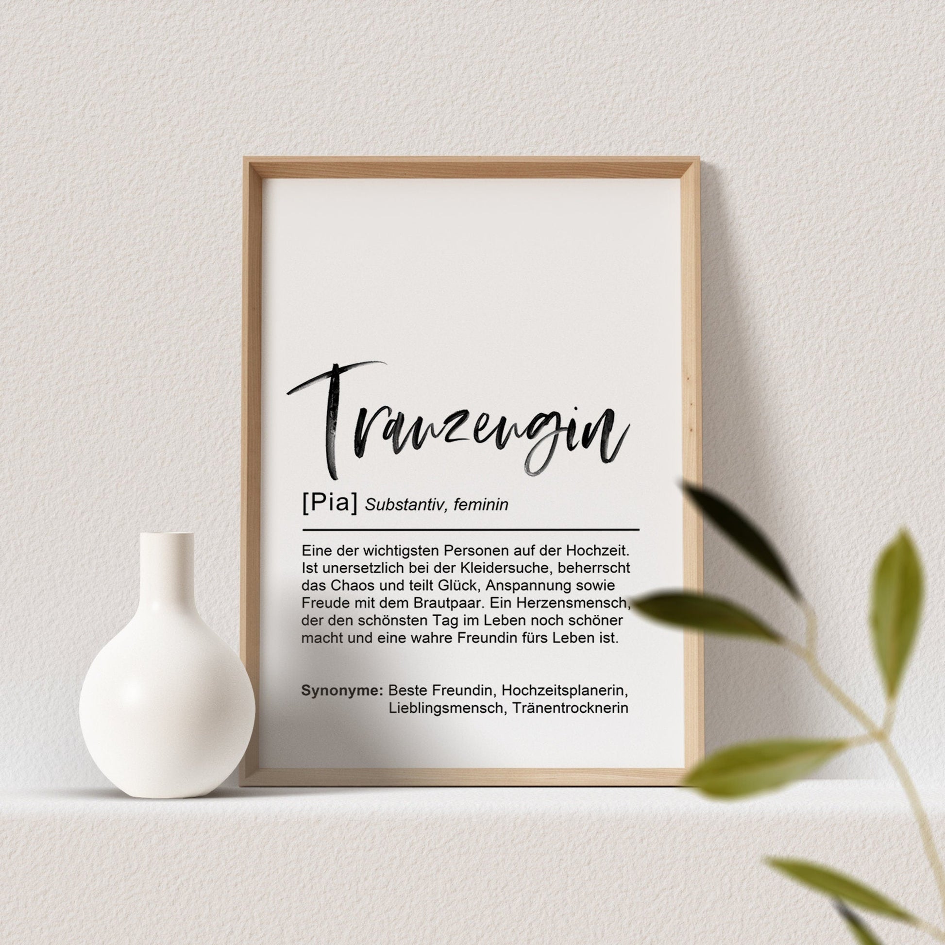 Trauzeugin Definition Poster Personalisierbar Bild Trauzeugin Fragen Geschenk