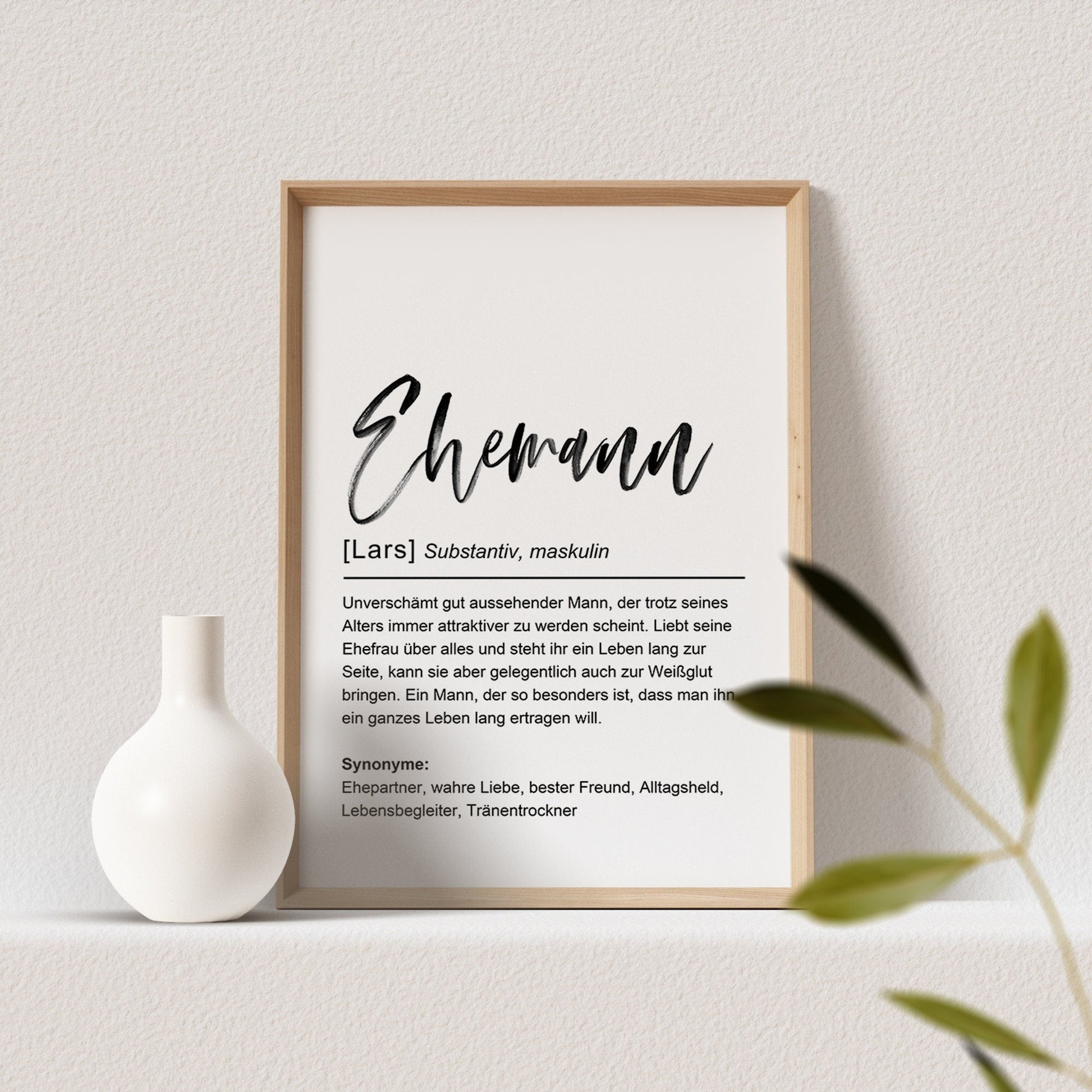Ehemann Definition Poster Personalisierbar Hochzeit Bräutigam Hochzeitstag Geschenk Hochzeitsgeschenk